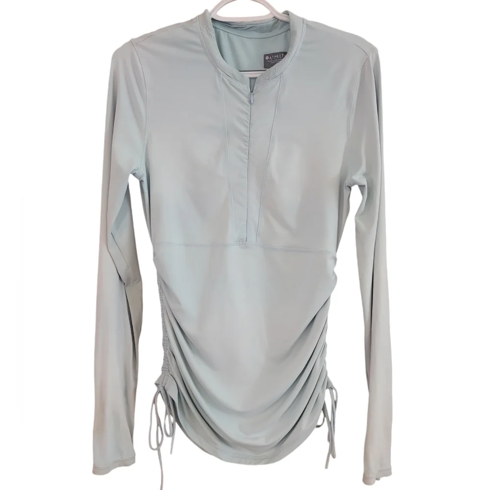 Athleta Baby Blue 1/2 Zip Women's Size Small Swim Top - Picture 1 of 9